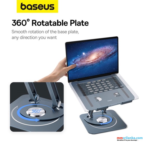 Baseus UltraStable Pro Series 360° Rotatable and Foldable Laptop Stand Metal – Space Grey